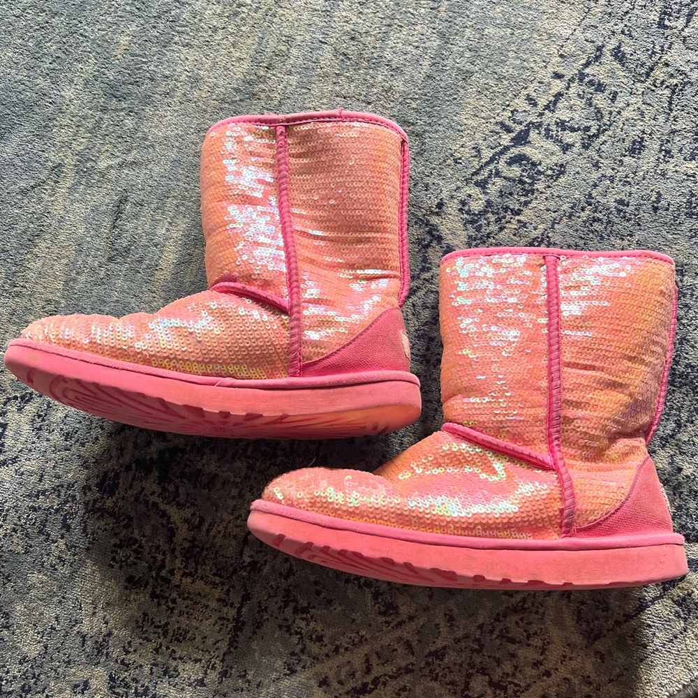 Pink Sequin UGGS Boots Sz 8